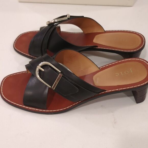 Joie Landri Buckle Leather Mules in Black - Picture 5 of 10